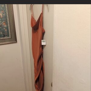 Elegant Orange Slip Dress